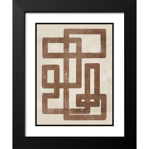 Happy Natural Sequence 1 Black Modern Wood Framed Art Print with Double Matting by Prime, Marcus