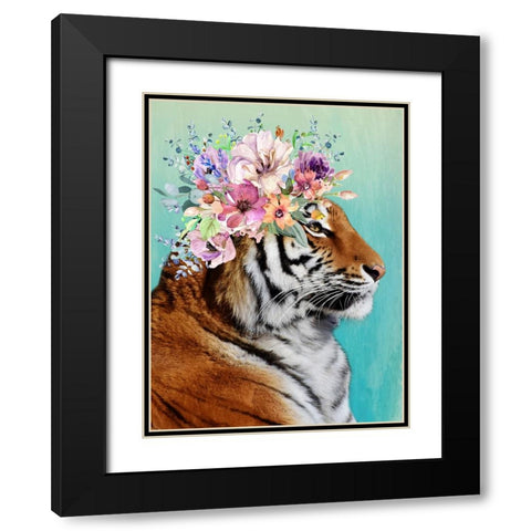 Madam Tigress Black Modern Wood Framed Art Print with Double Matting by Prime, Marcus