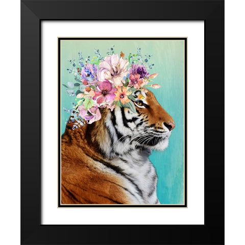 Madam Tigress Black Modern Wood Framed Art Print with Double Matting by Prime, Marcus