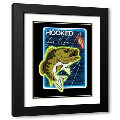 Hooked For Life Black Modern Wood Framed Art Print with Double Matting by Prime, Marcus