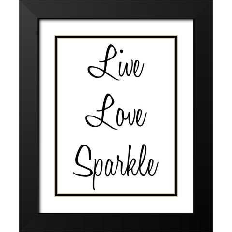 Love Sparkle Black Modern Wood Framed Art Print with Double Matting by Prime, Marcus