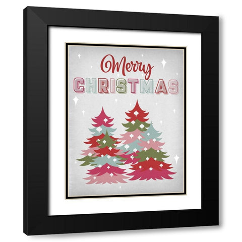 Merry Christmas Black Modern Wood Framed Art Print with Double Matting by Prime, Marcus
