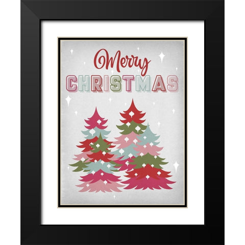 Merry Christmas Black Modern Wood Framed Art Print with Double Matting by Prime, Marcus