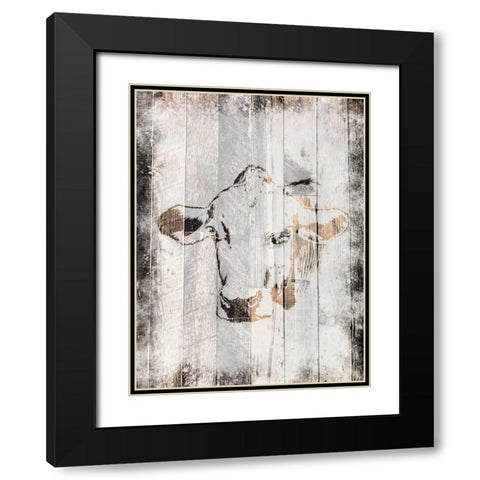 Splattered Cow Black Modern Wood Framed Art Print with Double Matting by Prime, Marcus