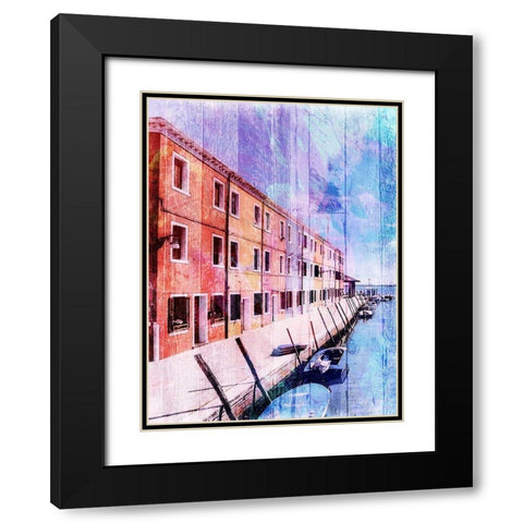 Colorful Riverfront Black Modern Wood Framed Art Print with Double Matting by Prime, Marcus