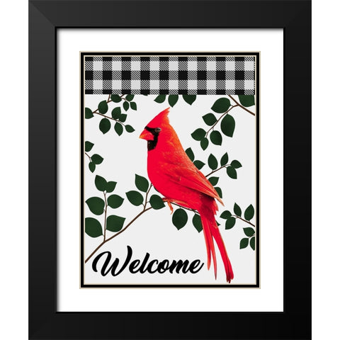 Welcoming Cardinal Black Modern Wood Framed Art Print with Double Matting by Prime, Marcus
