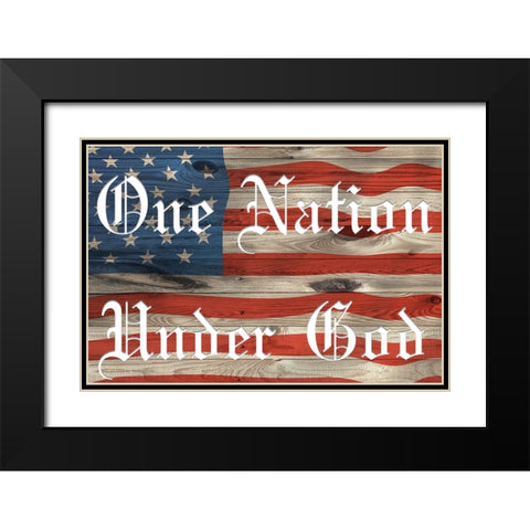 One Nation Flag Black Modern Wood Framed Art Print with Double Matting by Prime, Marcus