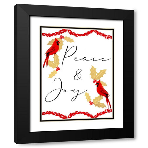 Peace And Joy Black Modern Wood Framed Art Print with Double Matting by Prime, Marcus