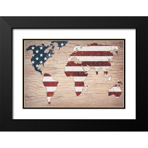 Free World 2 Black Modern Wood Framed Art Print with Double Matting by Prime, Marcus