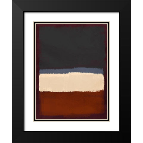 Abstract Streaks Black Modern Wood Framed Art Print with Double Matting by Prime, Marcus