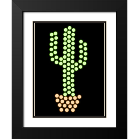 Cactus Glow Black Modern Wood Framed Art Print with Double Matting by Prime, Marcus