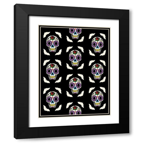Calavera Walls Black Modern Wood Framed Art Print with Double Matting by Prime, Marcus