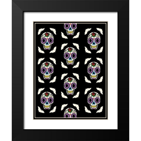 Calavera Walls Black Modern Wood Framed Art Print with Double Matting by Prime, Marcus