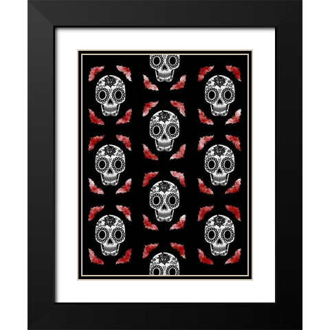 Calavera Walls 2 Black Modern Wood Framed Art Print with Double Matting by Prime, Marcus