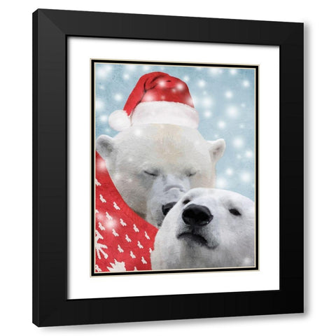 Snowy Kisses Black Modern Wood Framed Art Print with Double Matting by Prime, Marcus
