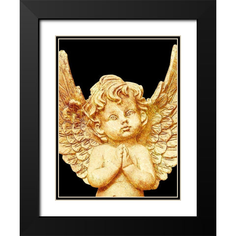 Golden Angel Black Modern Wood Framed Art Print with Double Matting by Prime, Marcus