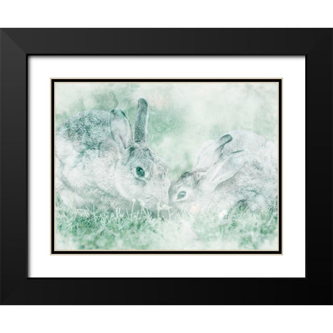 Marble And Bunnies Black Modern Wood Framed Art Print with Double Matting by Prime, Marcus