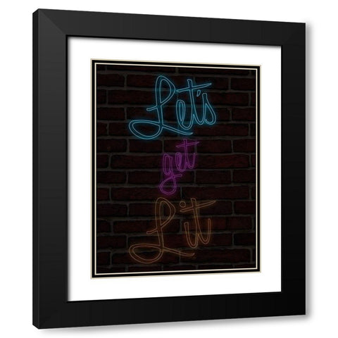 Lets Get Lit Black Modern Wood Framed Art Print with Double Matting by Prime, Marcus