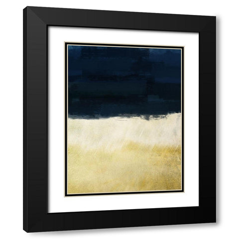 Gold Indigo Shuffle Black Modern Wood Framed Art Print with Double Matting by Prime, Marcus