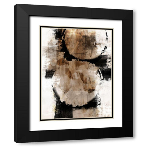 Painted Distressed 1 Black Modern Wood Framed Art Print with Double Matting by Prime, Marcus