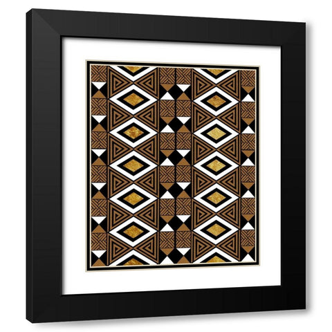 Bogolan Tradition 3 Black Modern Wood Framed Art Print with Double Matting by Prime, Marcus