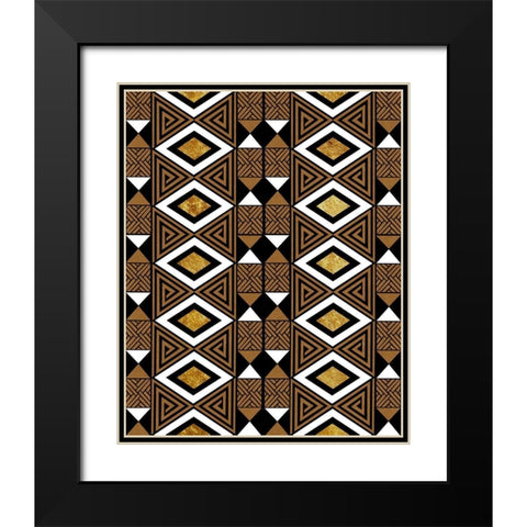 Bogolan Tradition 3 Black Modern Wood Framed Art Print with Double Matting by Prime, Marcus
