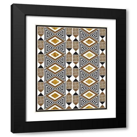 Bogolan Tradition 4 Black Modern Wood Framed Art Print with Double Matting by Prime, Marcus