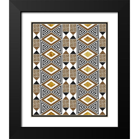 Bogolan Tradition 4 Black Modern Wood Framed Art Print with Double Matting by Prime, Marcus