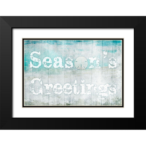 Seasons Greetings Black Modern Wood Framed Art Print with Double Matting by Prime, Marcus
