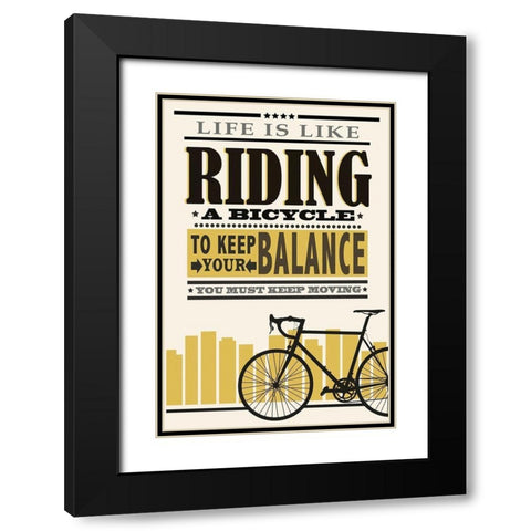Balanced Riding Black Modern Wood Framed Art Print with Double Matting by Prime, Marcus