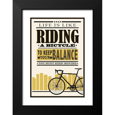 Balanced Riding Black Modern Wood Framed Art Print with Double Matting by Prime, Marcus