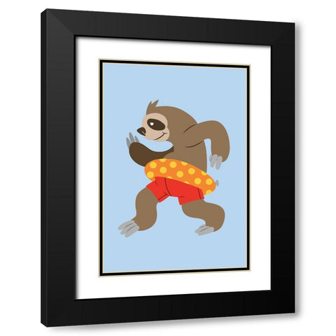 Water Fun Black Modern Wood Framed Art Print with Double Matting by Prime, Marcus