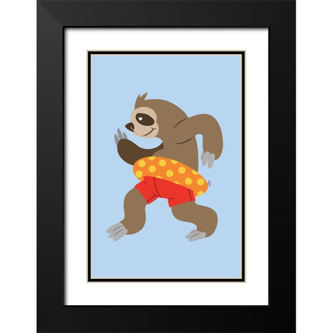 Water Fun Black Modern Wood Framed Art Print with Double Matting by Prime, Marcus