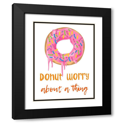 Donut Worry Black Modern Wood Framed Art Print with Double Matting by Prime, Marcus