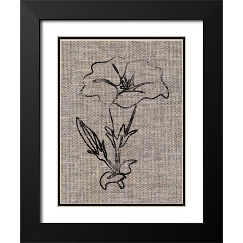 Linen Beauty Black Modern Wood Framed Art Print with Double Matting by Prime, Marcus