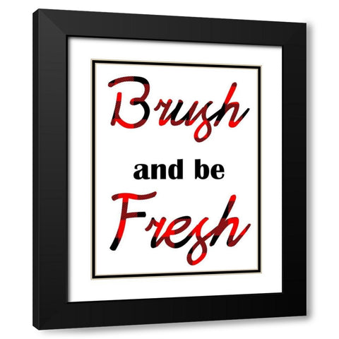 Brushing Fresh Black Modern Wood Framed Art Print with Double Matting by Prime, Marcus