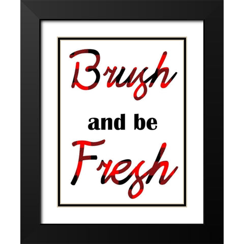 Brushing Fresh Black Modern Wood Framed Art Print with Double Matting by Prime, Marcus