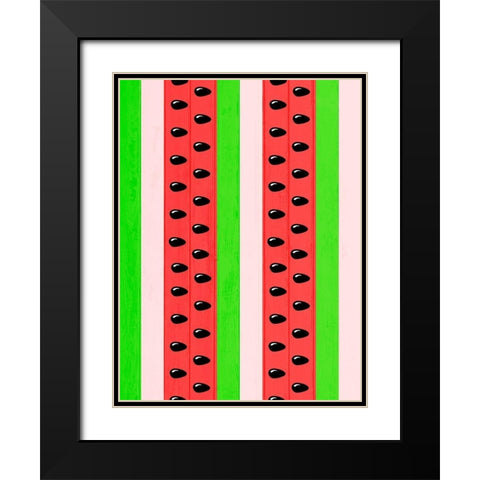 Watermelon Love Black Modern Wood Framed Art Print with Double Matting by Prime, Marcus