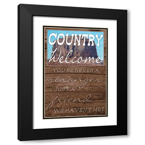 Country Welcome Black Modern Wood Framed Art Print with Double Matting by Prime, Marcus