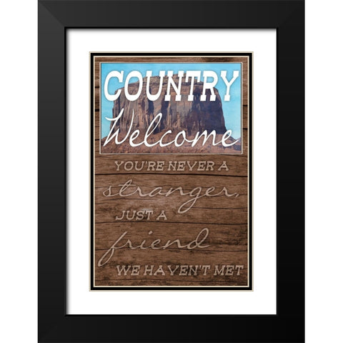 Country Welcome Black Modern Wood Framed Art Print with Double Matting by Prime, Marcus