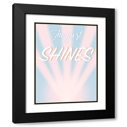 She Shines Black Modern Wood Framed Art Print with Double Matting by Prime, Marcus