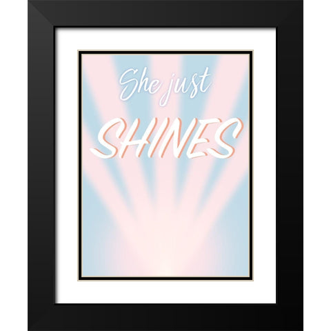 She Shines Black Modern Wood Framed Art Print with Double Matting by Prime, Marcus