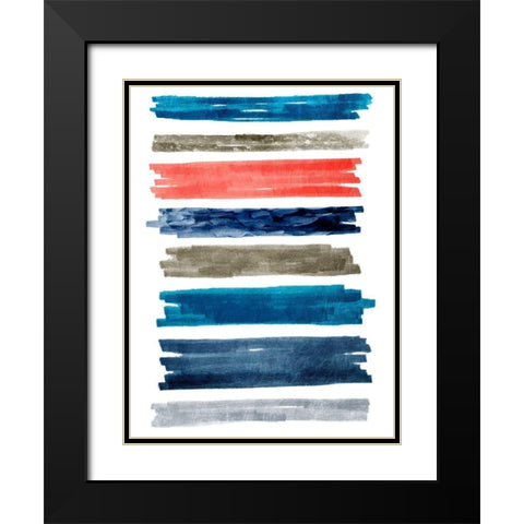 Aegean Rolling Streaks Black Modern Wood Framed Art Print with Double Matting by Prime, Marcus