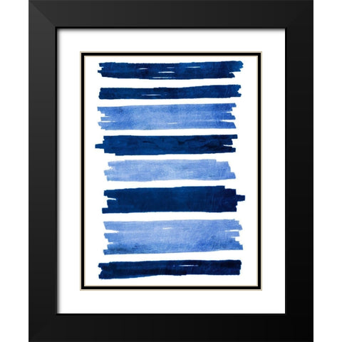 Indigo Rolling Streaks Black Modern Wood Framed Art Print with Double Matting by Prime, Marcus