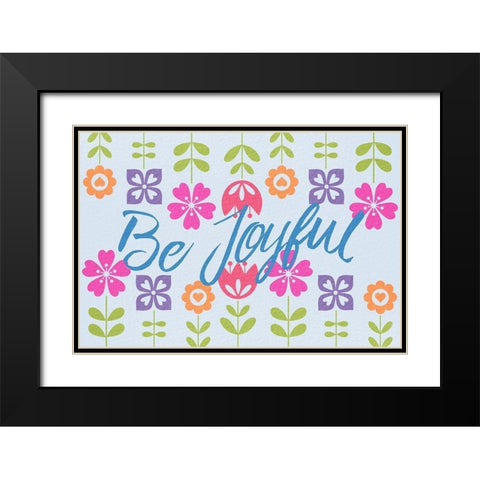 Joyful Flowers 1 Black Modern Wood Framed Art Print with Double Matting by Prime, Marcus
