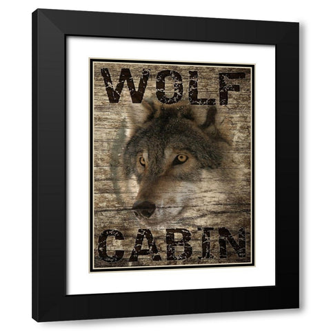 Wolf Cabin 1 Black Modern Wood Framed Art Print with Double Matting by Prime, Marcus