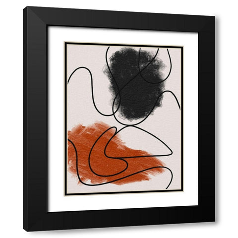 Scribble Dribble 2 Black Modern Wood Framed Art Print with Double Matting by Prime, Marcus