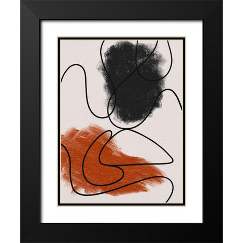 Scribble Dribble 2 Black Modern Wood Framed Art Print with Double Matting by Prime, Marcus