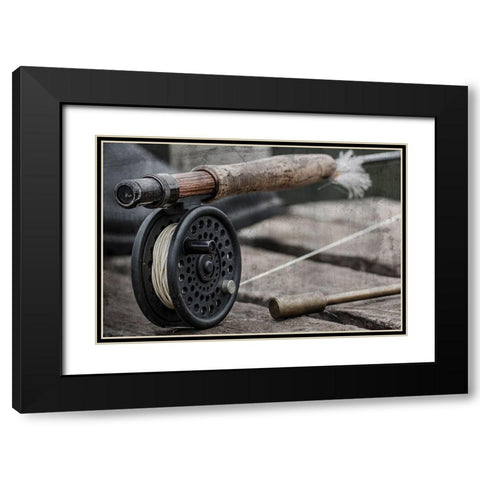 Fly Fishing Black Modern Wood Framed Art Print with Double Matting by Prime, Marcus