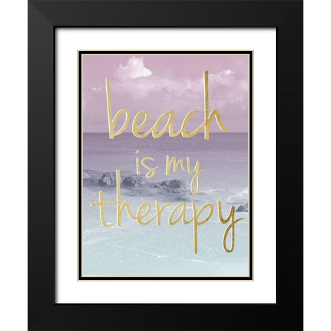 Beach Therapy Black Modern Wood Framed Art Print with Double Matting by Prime, Marcus